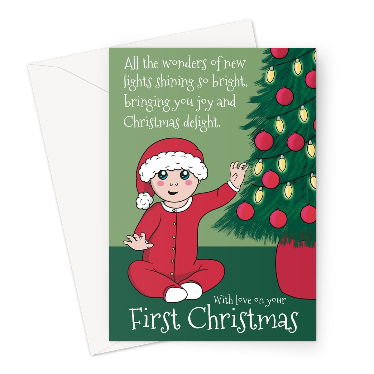 Newborn Baby First Christmas Card