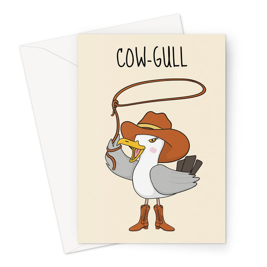 Funny Cowgirl Birthday Card - Seagull dressed as a cowgirl