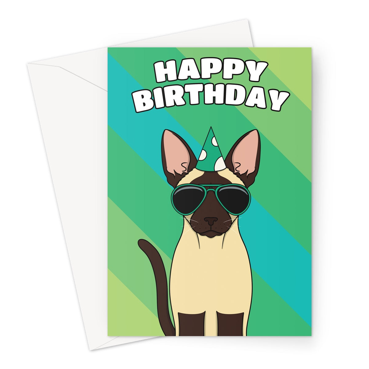 Siamese Cat Birthday Card