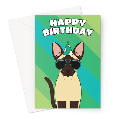 Siamese Cat Birthday Card