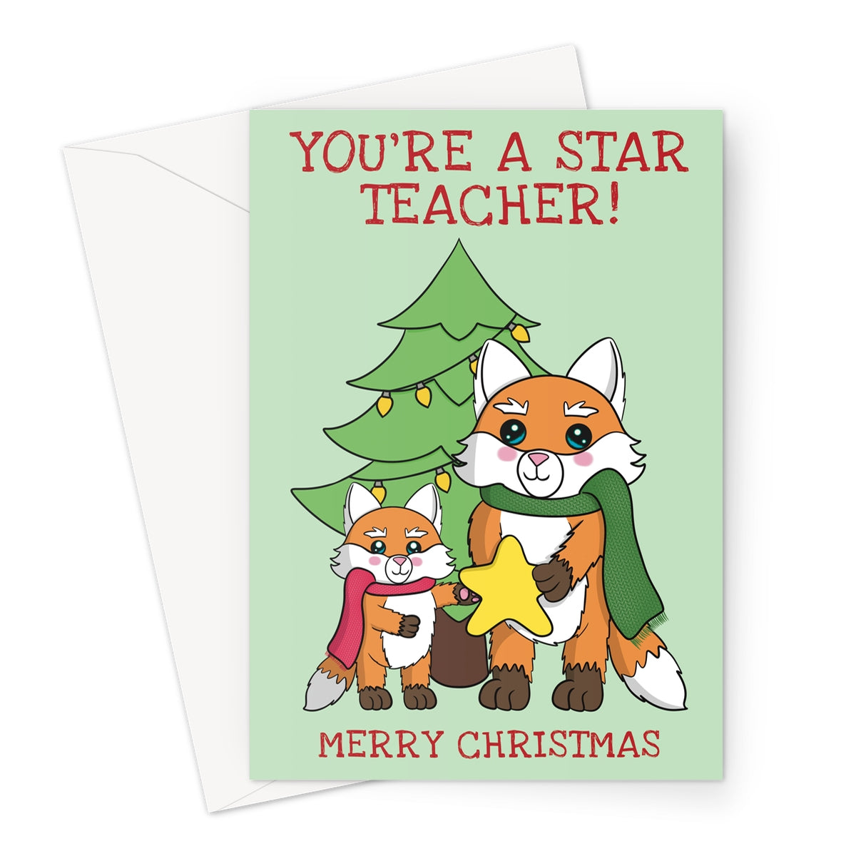 Star Teacher Christmas Card