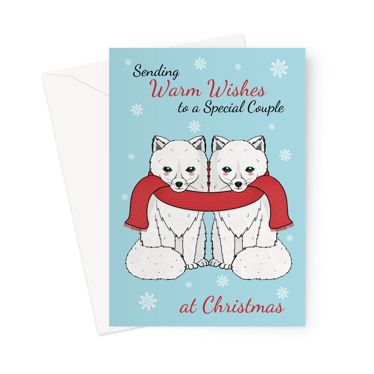 Christmas Card For A Special Couple - Arctic Fox