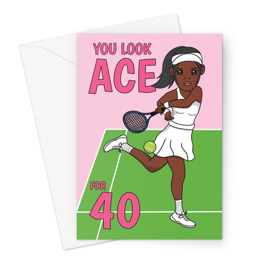 Tennis Themed Birthday Cards - 40th Female