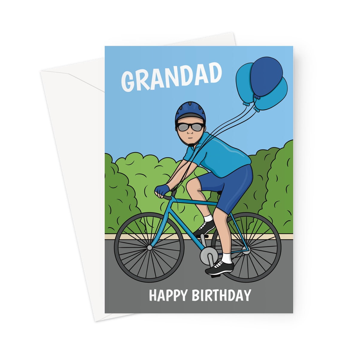 Cycling Birthday Card For Grandad