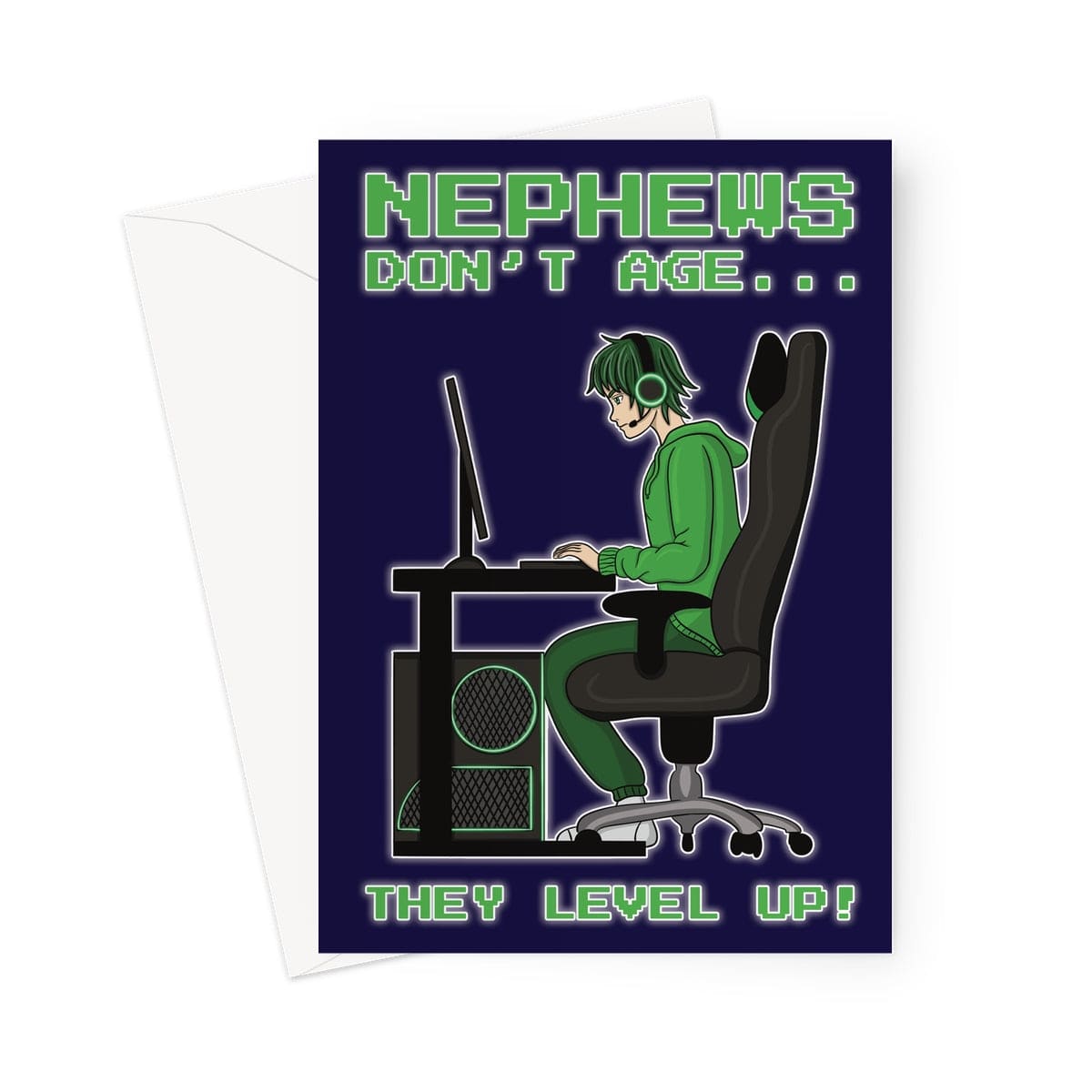 Greeting Card For Nephew - Level Up Gamer