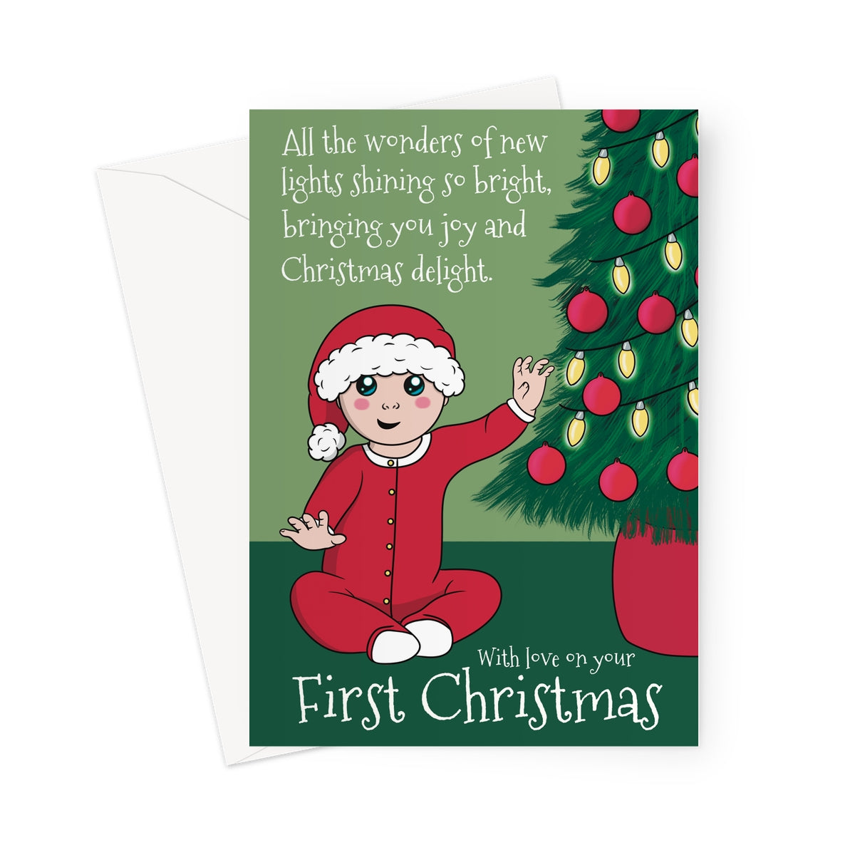 Newborn Baby First Christmas Card