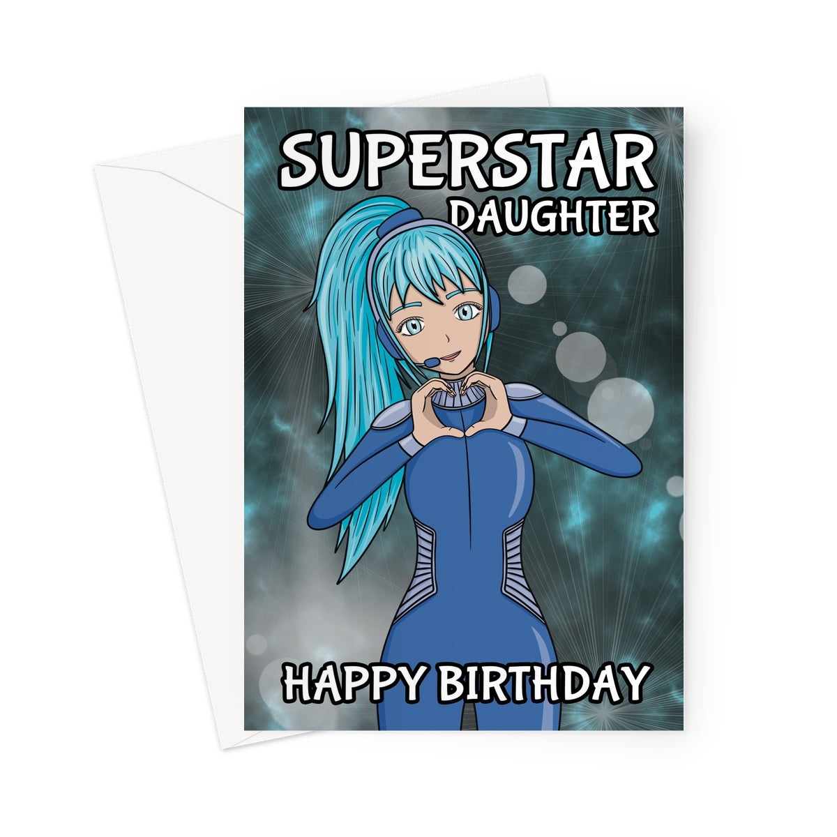 Superstar Dancing Daughter Anime Birthday Card