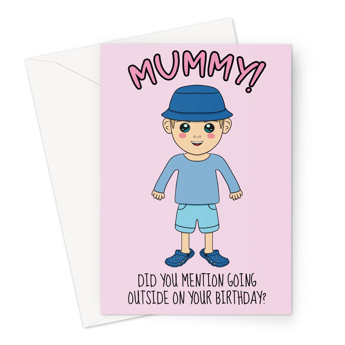 Funny Mummy Birthday Card - Boy Crocs