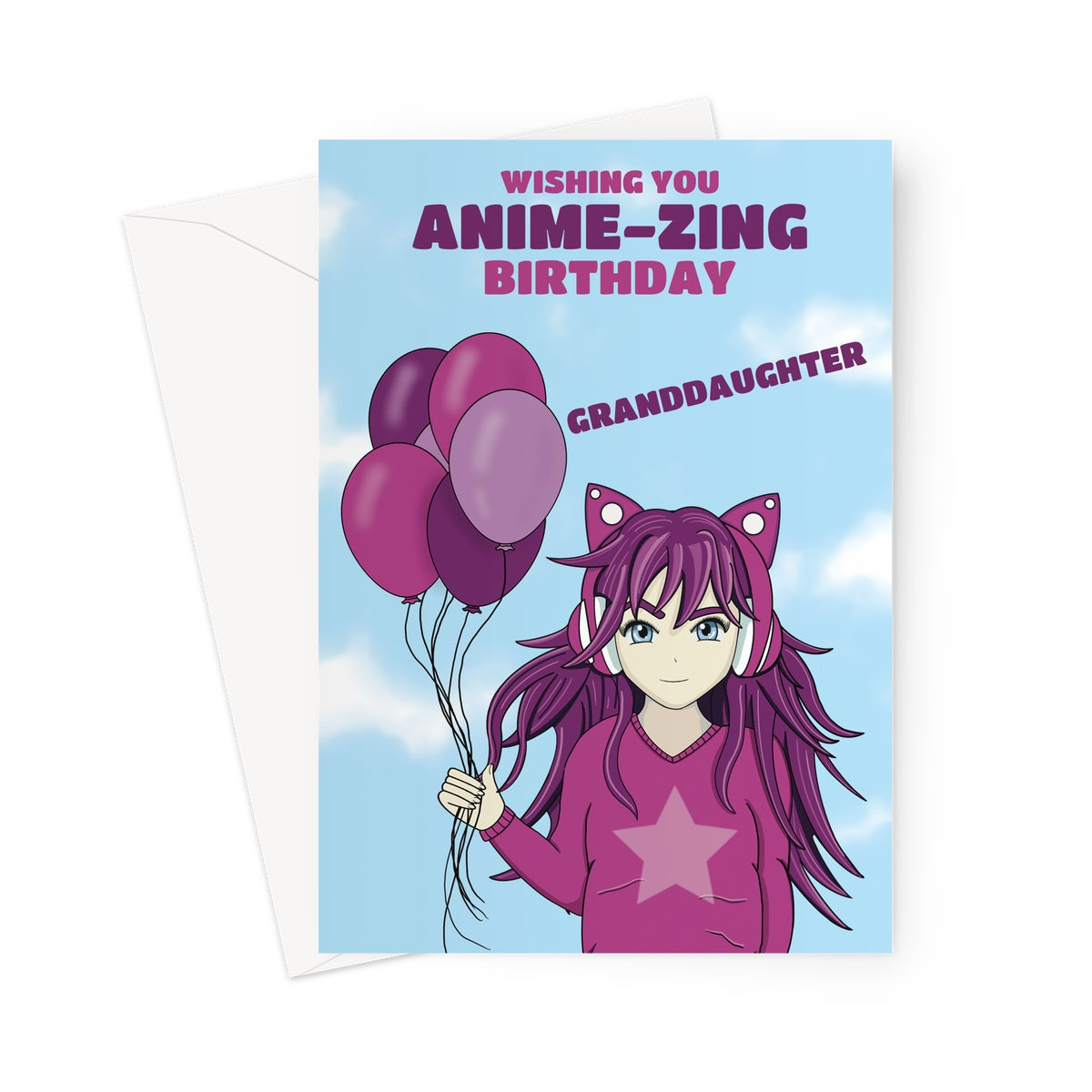 Granddaughter Anime Birthday Card