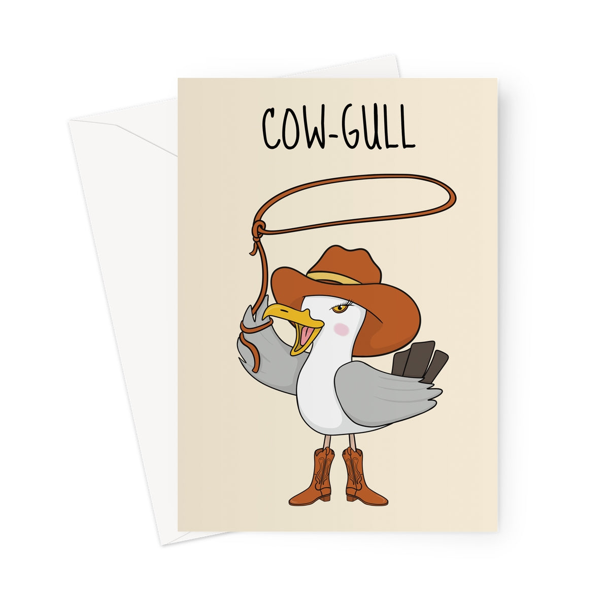 Funny Cowgirl Birthday Card - Seagull Joke