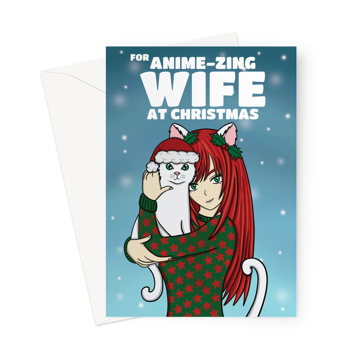 Anime Obsessed Wife Christmas Card