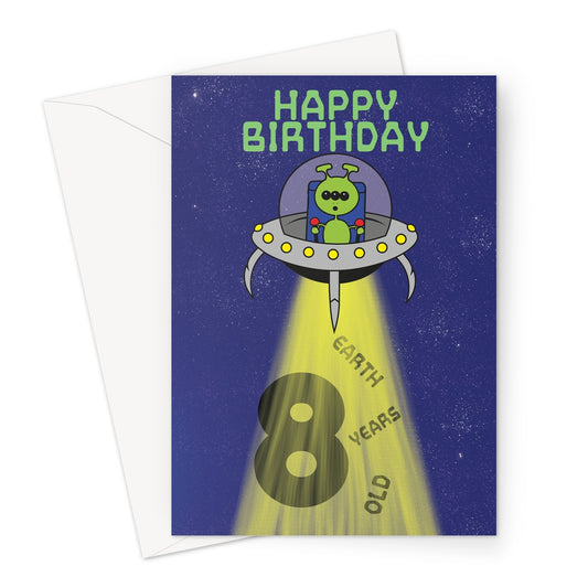 Martian Spacecraft 8th Birthday Card