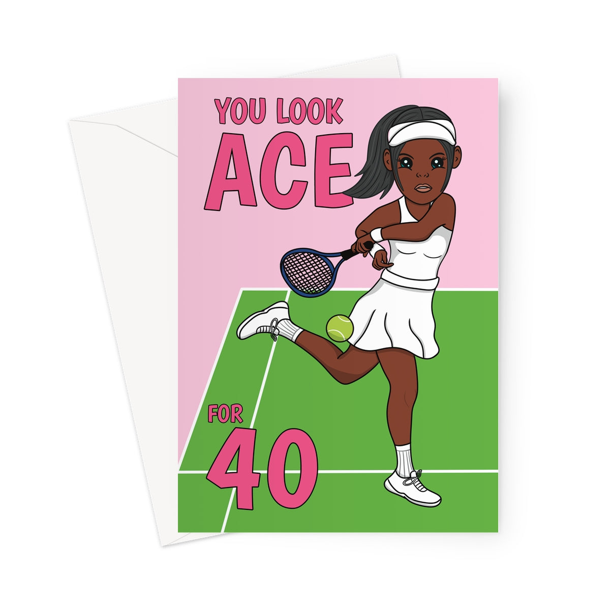 Tennis Themed Birthday Cards - 40th Female