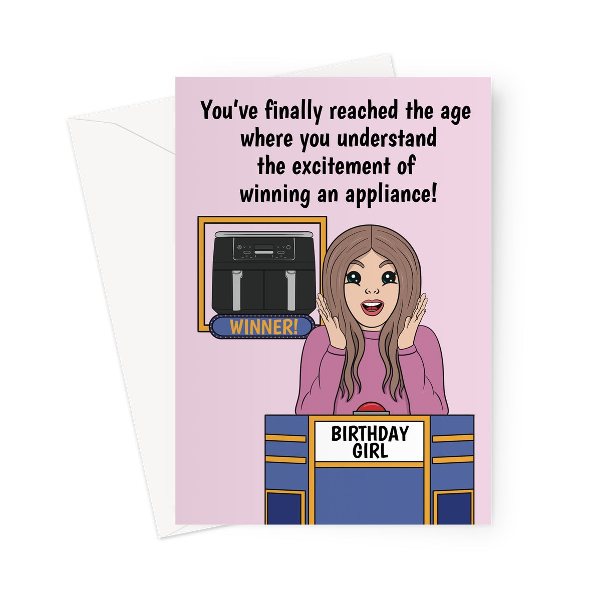 Funny Air Fryer Birthday Card For A Woman