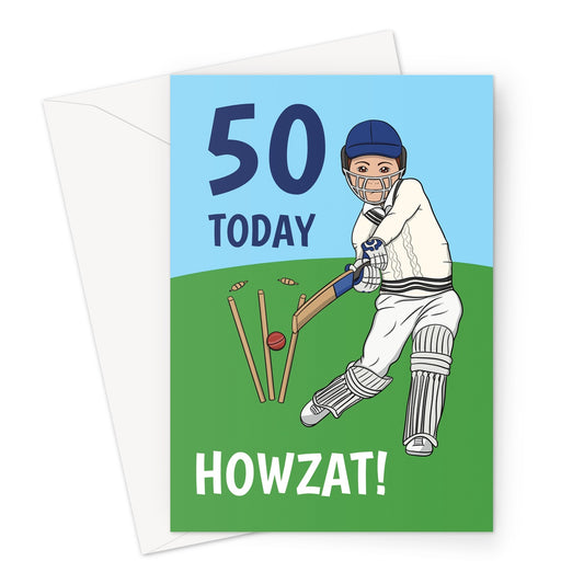 Funny 50th Cricket Birthday Card For Man