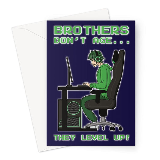 Greeting Card For Brother - Level Up Gamer