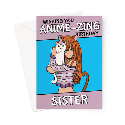 Amazing Sister Anime Birthday Card