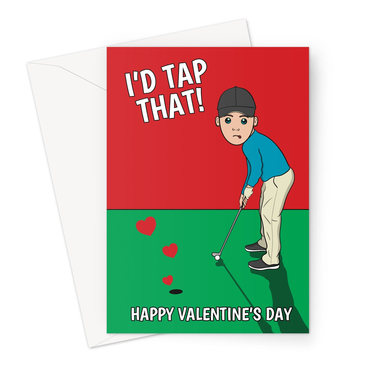 Cheeky Golf-Themed Valentine's Day Card For Boyfriend