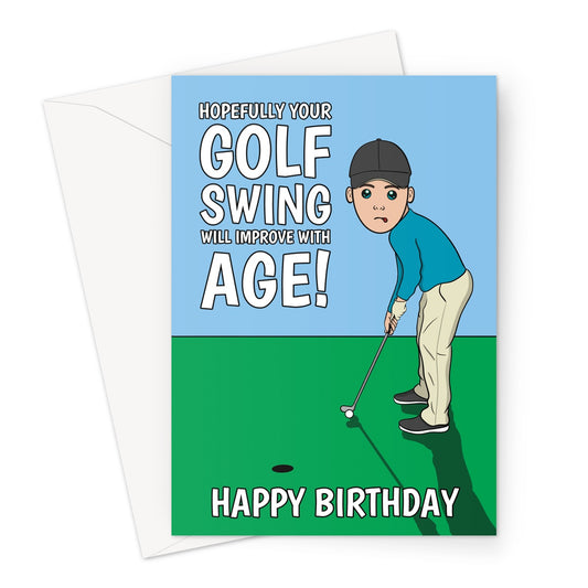 Funny Golf Birthday Card For Him