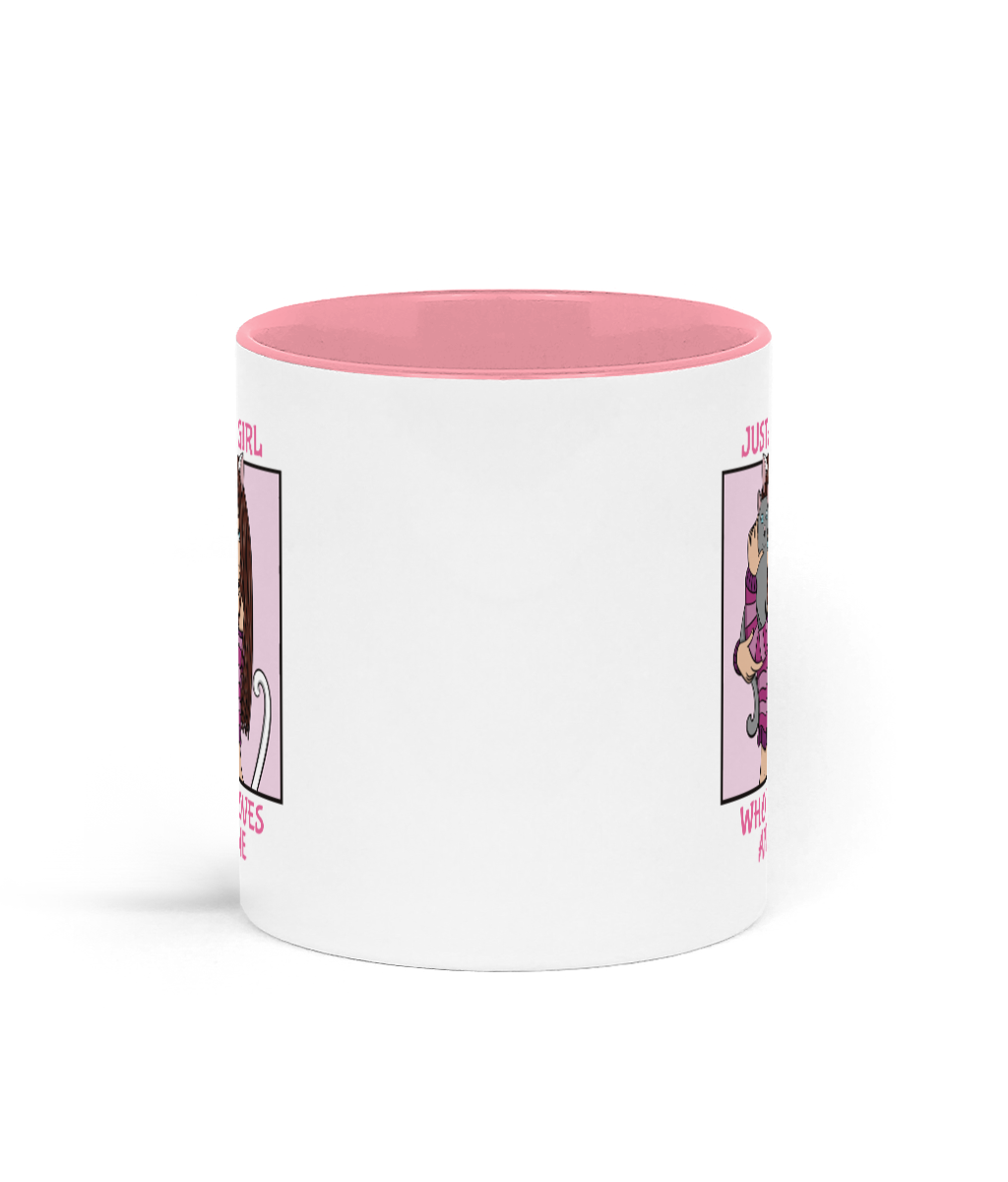 Just a Girl Who Loves Anime Mug - Cute Gift for Anime and Cat Lovers