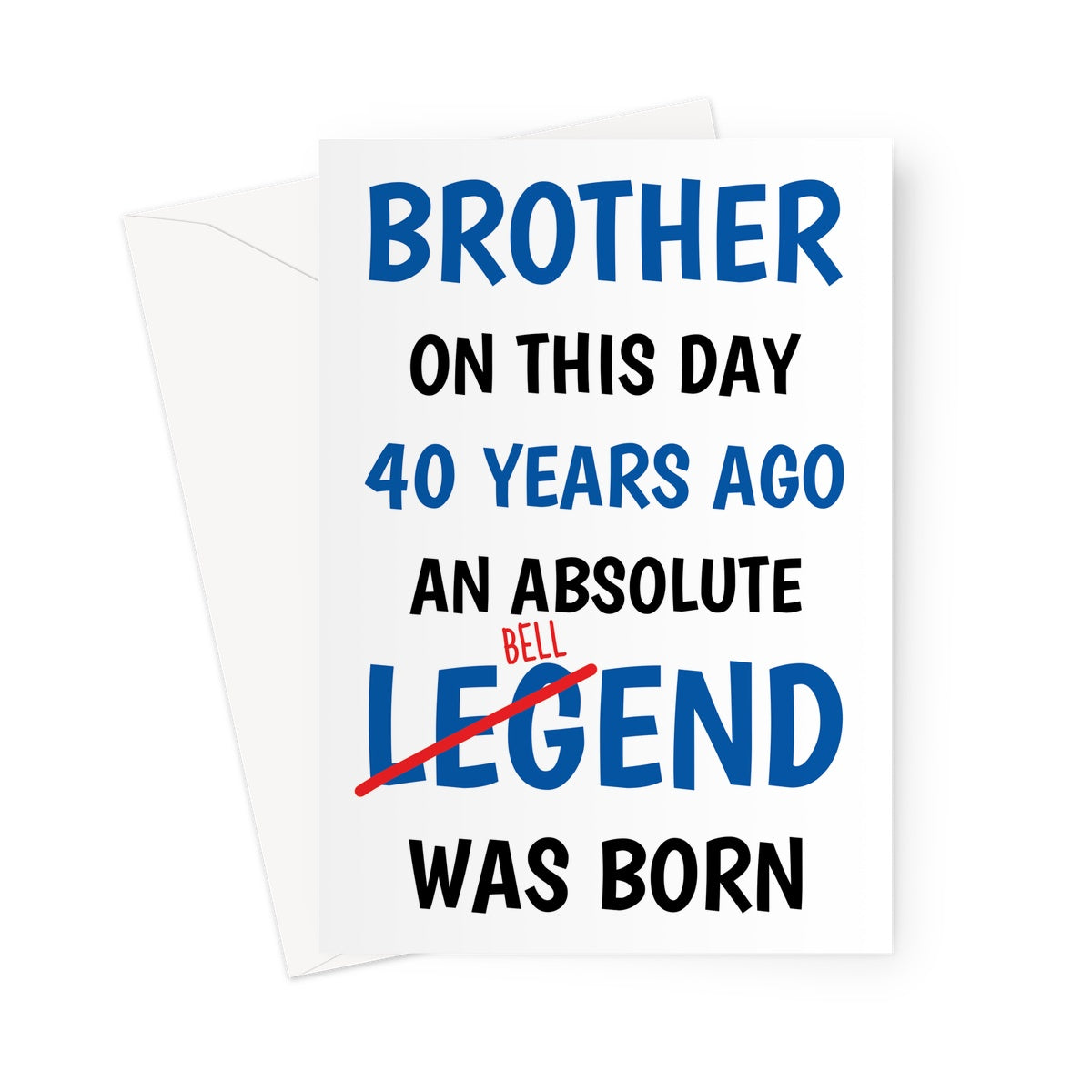 Sarcastic 40th Birthday Card For Brother
