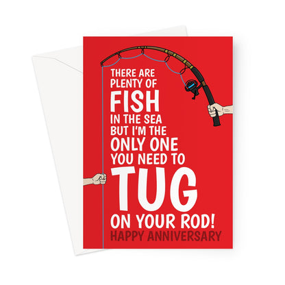 Rude Anniversary Card For Him - Fishing