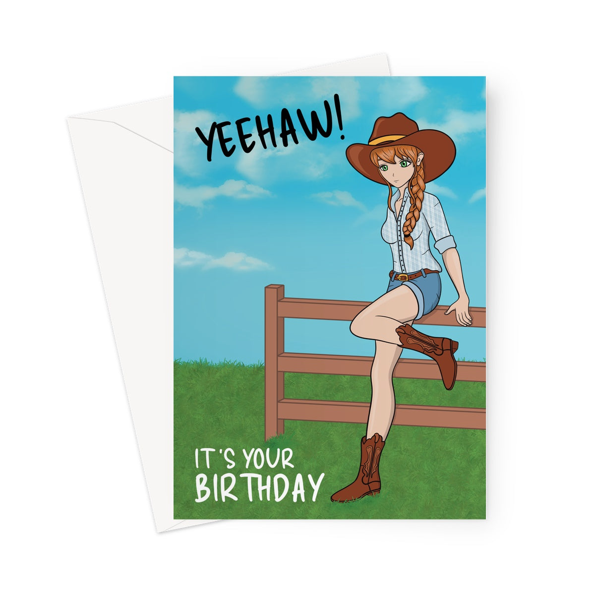 Cute Cowgirl birthday card