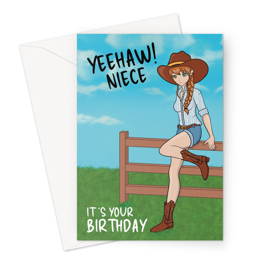 Cowgirl Birthday Card For Niece