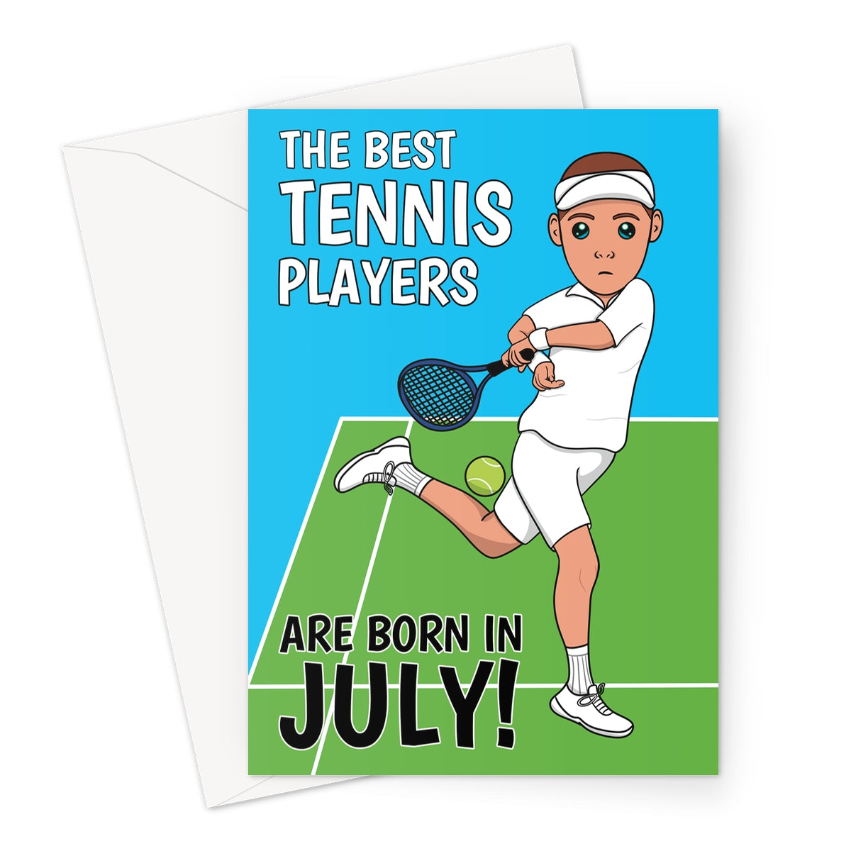 July Birthday Card For Man - Tennis Player Wimbledon