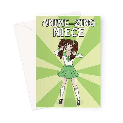 Cute Japanese Anime Girl Birthday Card For A Niece