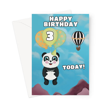 Happy 3rd Birthday Cute Panda Bear