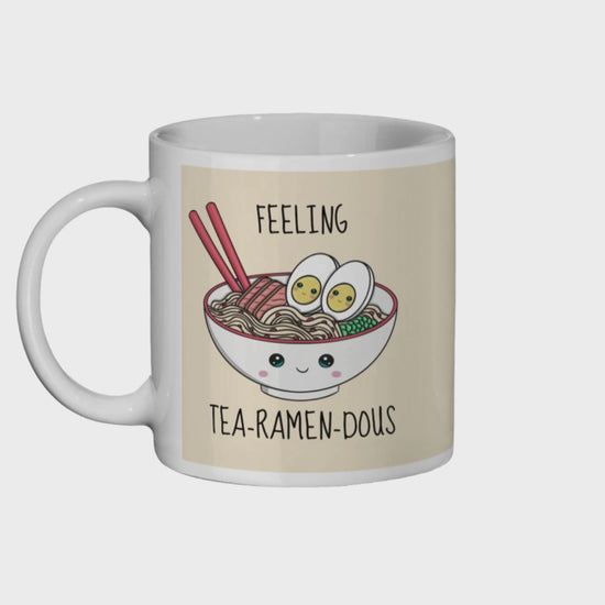 A cute ramen graphic mug - Feeling Tea-Ramen-dous