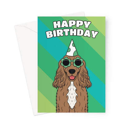 Cocker Spaniel Dog Birthday Card 7x5"