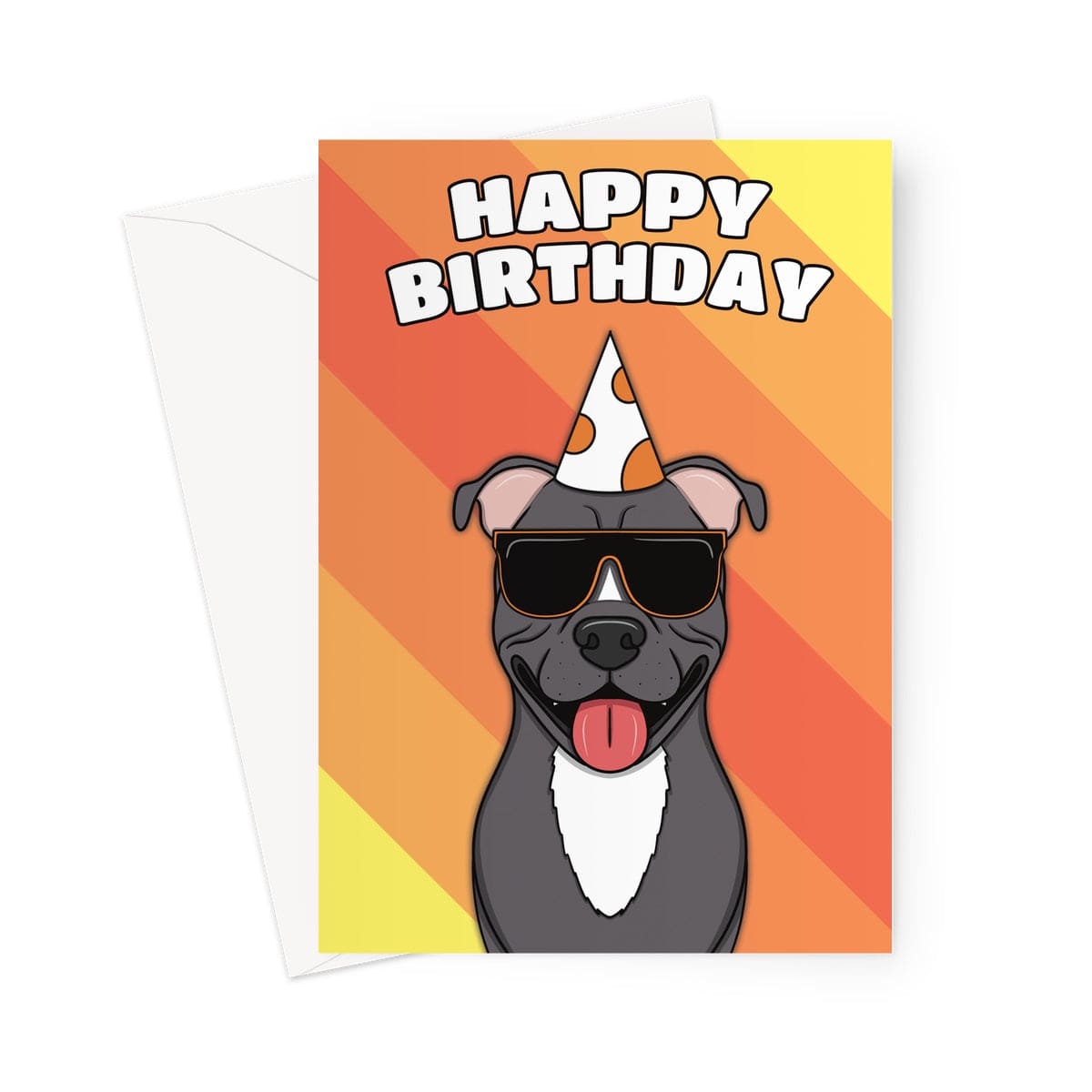 A Staffie Dog birthday card.