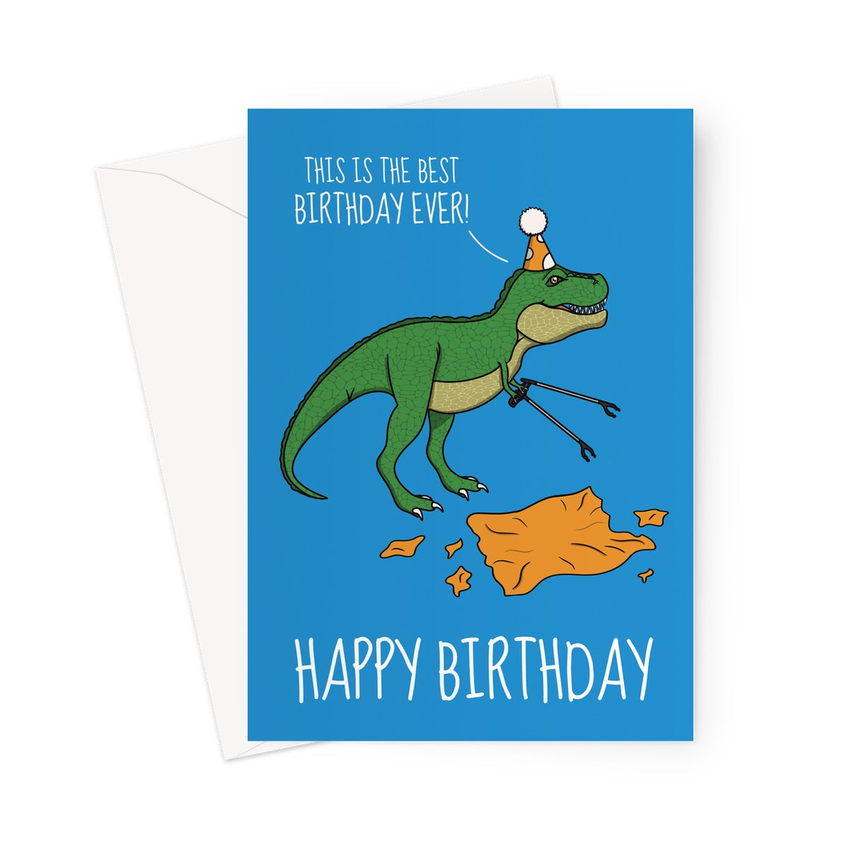 Funny adult dinosaur birthday card.