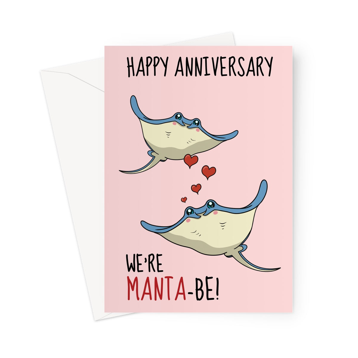 Cute Manta Ray Greeting Card For An Anniversary
