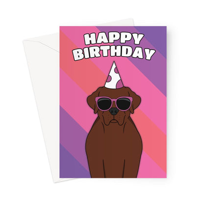 A Chocolate Labrador Birthday Card By Cupsie's Creations.