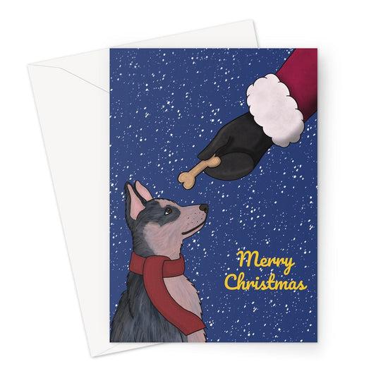 Blue Heeler Dog Christmas Card.