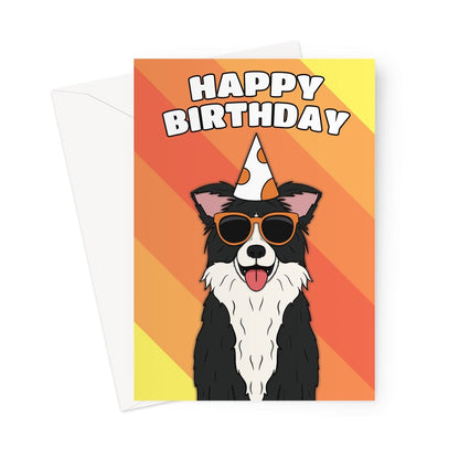 Border Collie Dog Birthday Card 7x5"