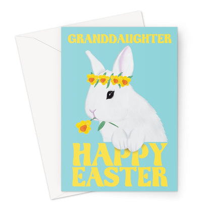 A cute easter bunny Happy Easter greeting card for a Granddaughter.