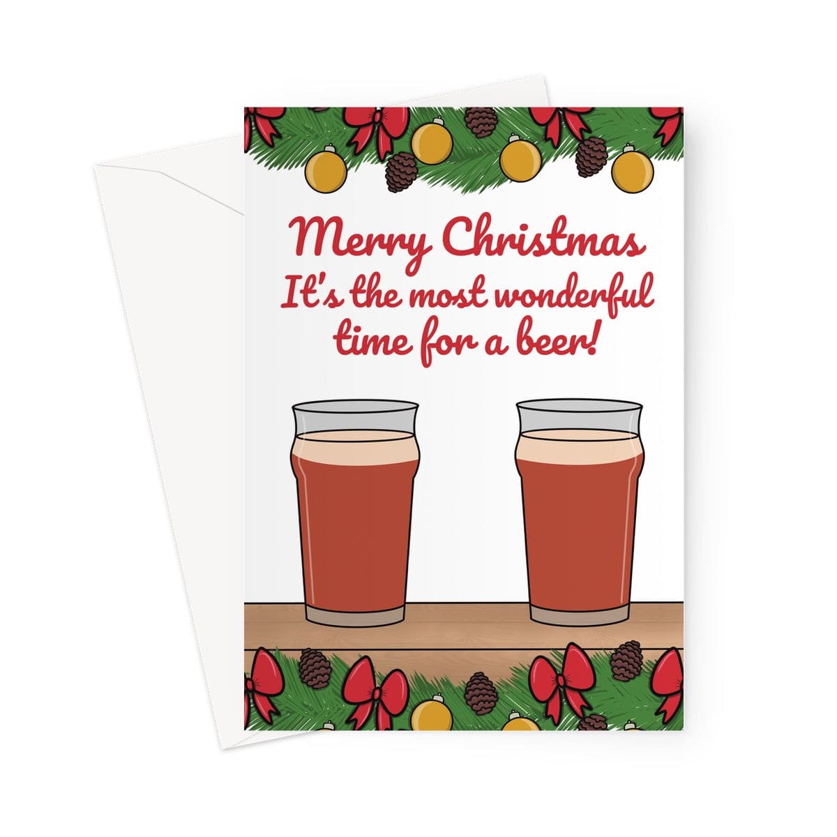 Funny beer themed Christmas Card 7x5"