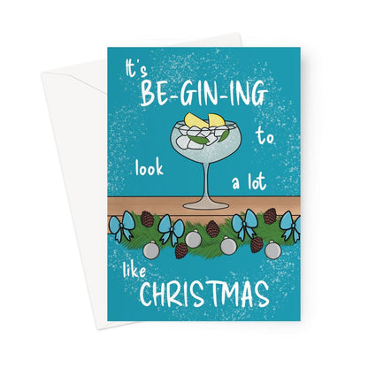 Gin themed Christmas Card 7x5"