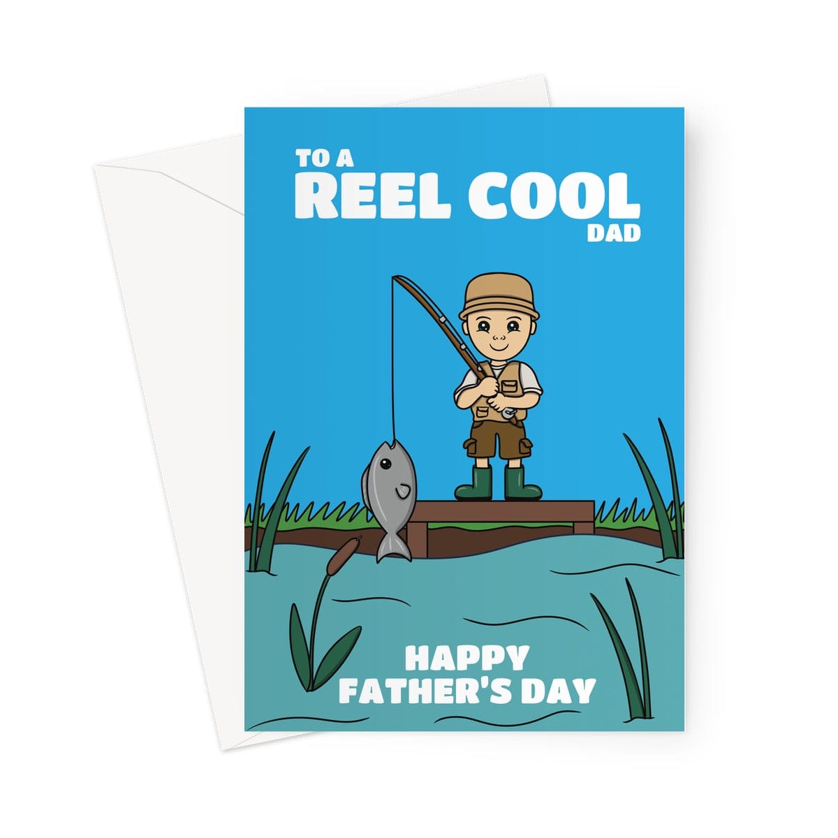 A cute father's day card for a really cool Dad who loves fishing.