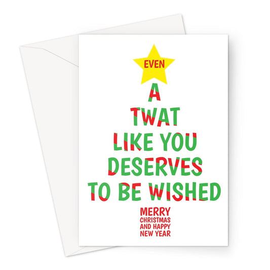 A funny typography Christmas card for a twat.