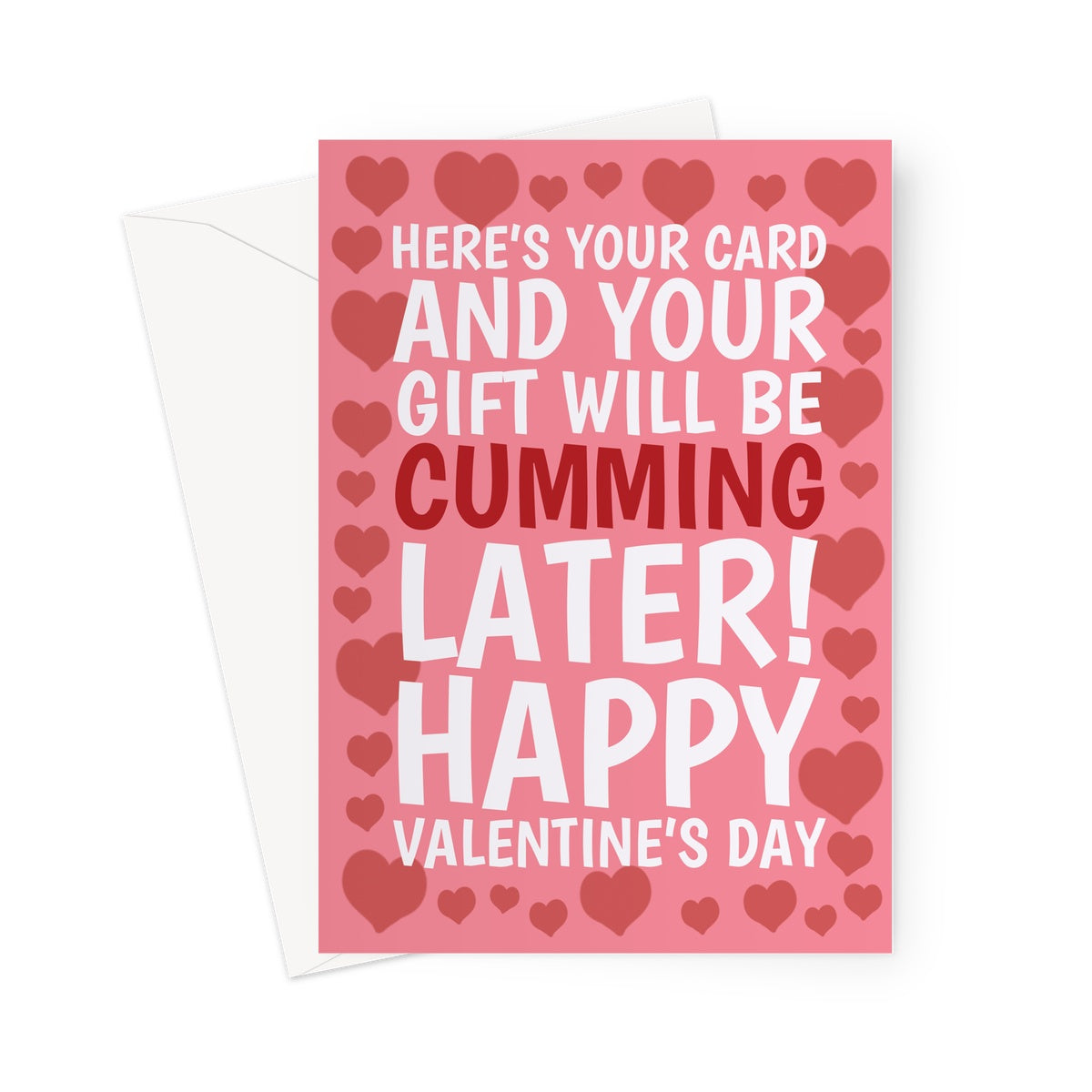 A cheeky sex joke greeting card for her on Valentine's Day