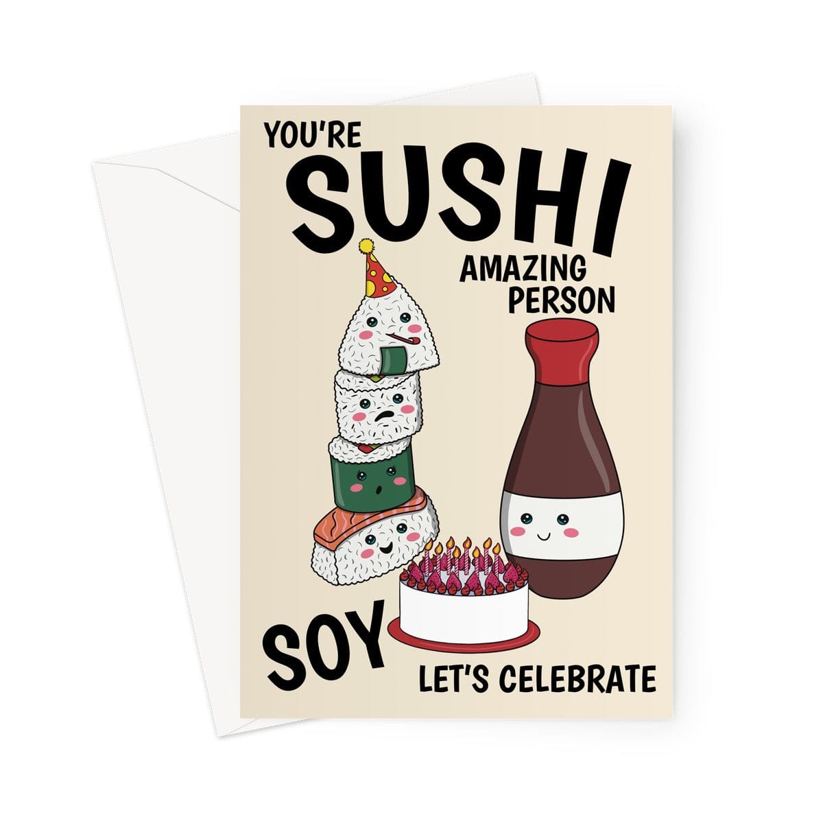 Cute Sushi Lover Gift Kawaii Japan For Girl Women Funny Totally Adorkable  Pun Gag Greeting Card by Jeff Creation