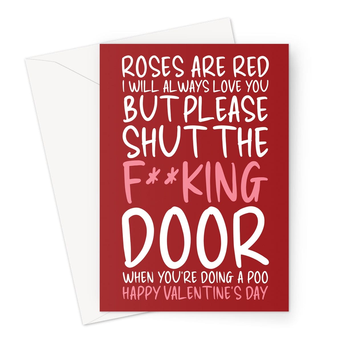 Toilet humour roses are red poem Valentine's Day card.