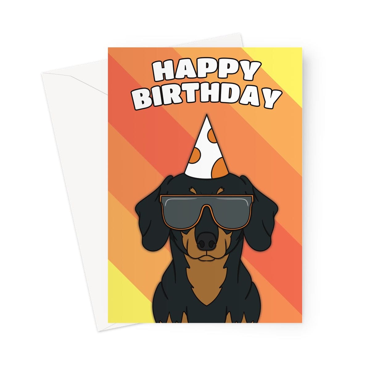 A cute Sausage dog birthday card by Cupsie's Creations.