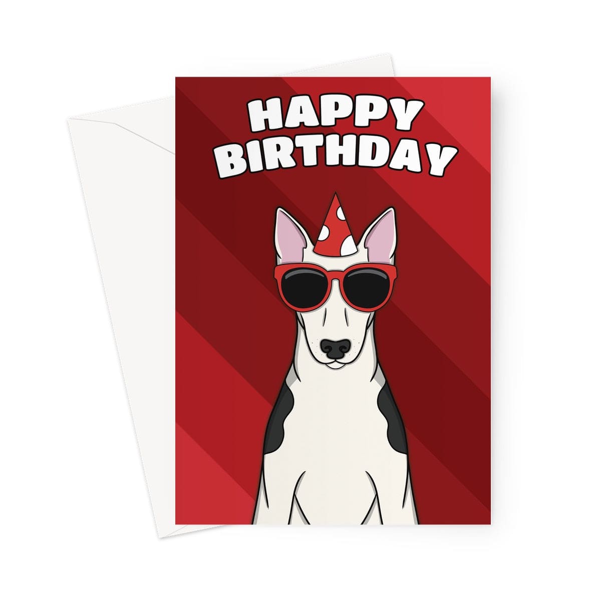 Bull Terrier Dog Birthday Card 7x5"