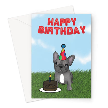 Cute french bulldog birthday card.